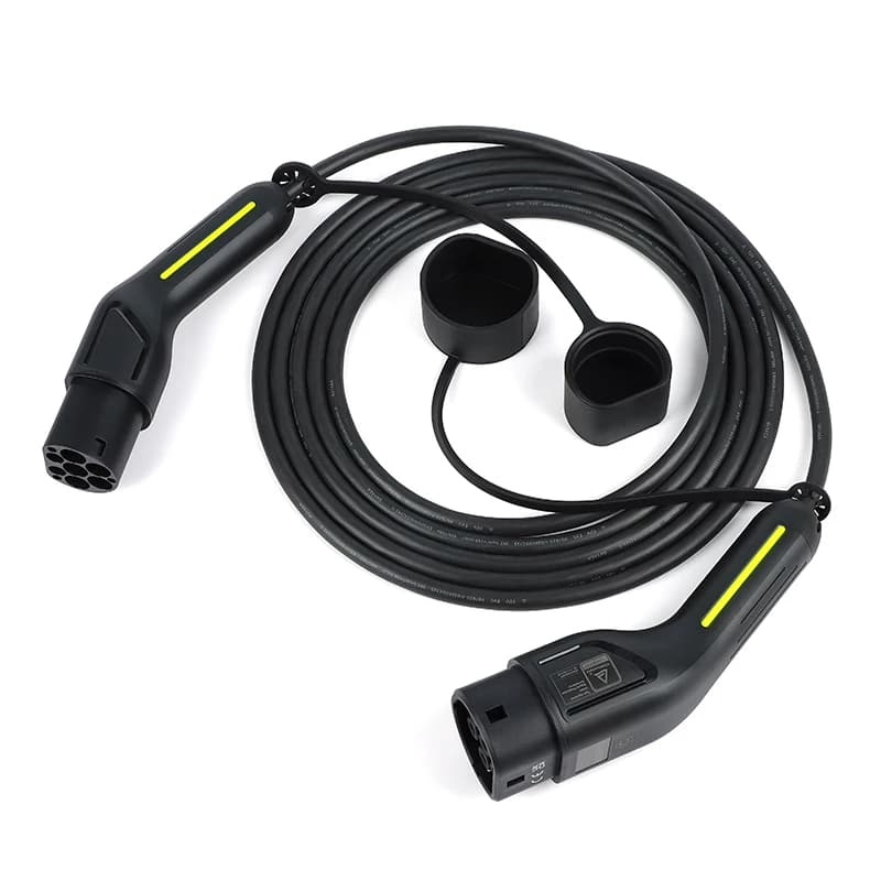 Cable de carga de 10 metros de largo para caja de pared de estación de calle 3.5KW-22KW tipo 2 1 modo 3 negro impermeable monofásico o trifásico
