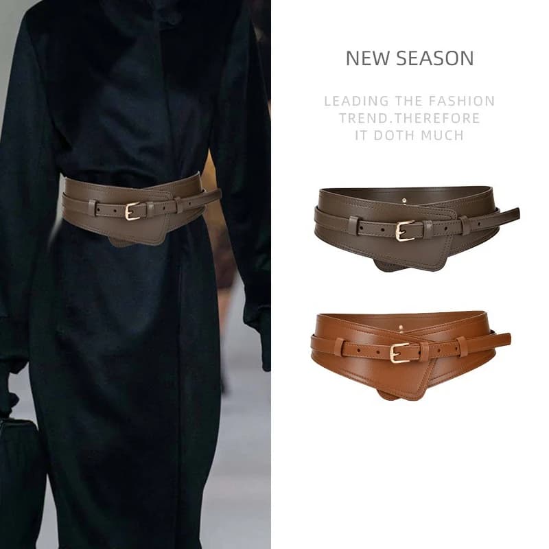 Cinturones anchos a la moda para mujer, cinturón de cuero auténtico de diseñador, hebillas de Pin de Metal, ropa suave y cómoda, accesorios para