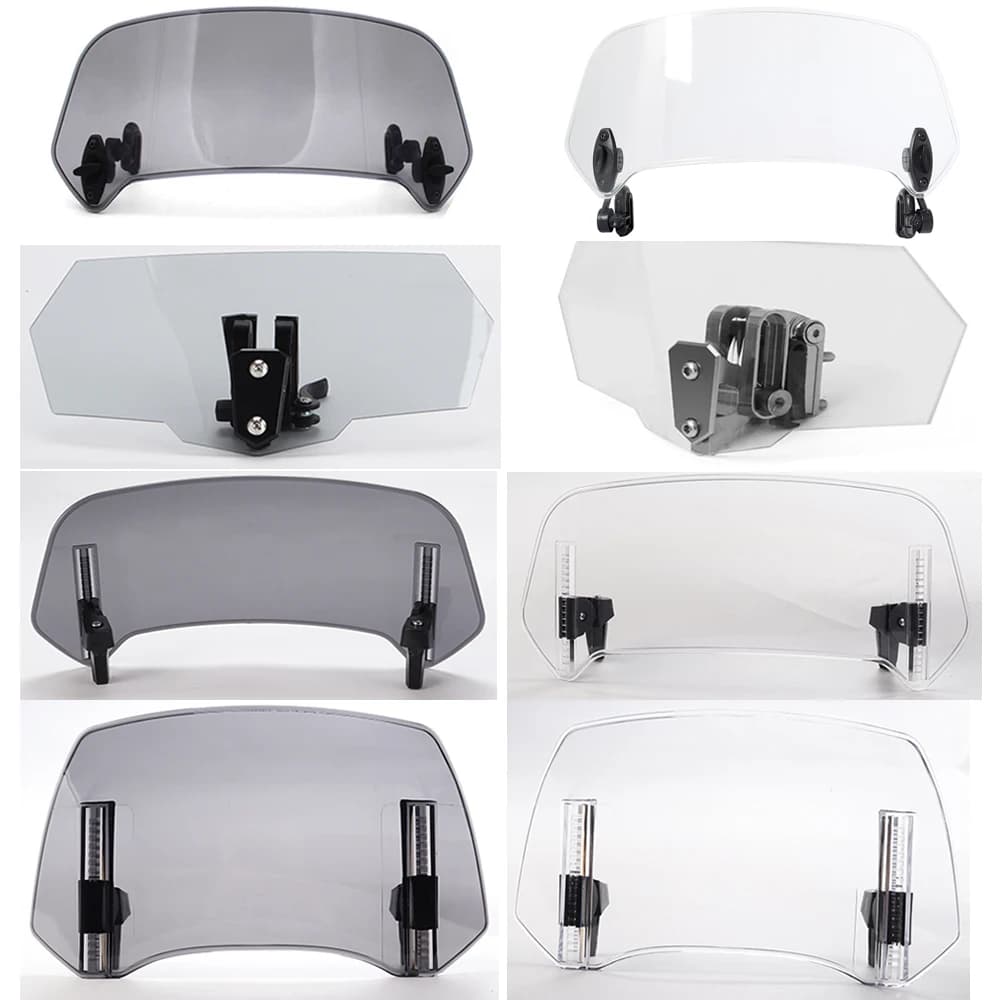 Extensión Universal para parabrisas de motocicleta, Deflector de parabrisas con abrazadera ajustable para BMW, KAWASAKI, YAMAHA, HONDA, SUZUKI