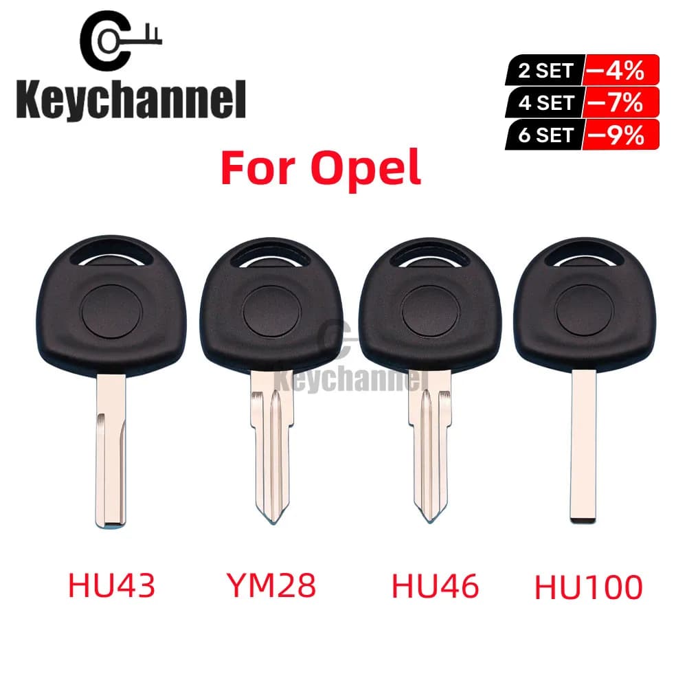 10 Uds. Carcasa de llave transpondedor, funda de llave con Chip hueco, llave de Chip con hoja sin cortar HU46 YM28 HU100 para Opel Meriva Chevrolet