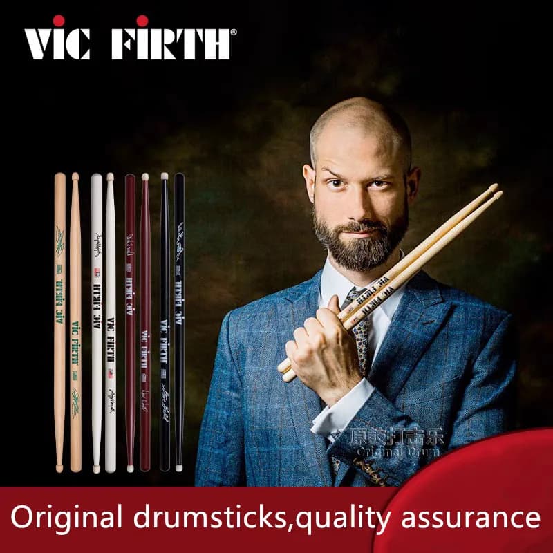 Baquetas profesionales Vic Firth 5A 5B 7A 2B baquetas de nogal para Jazz Rock instrumento Musical duradero