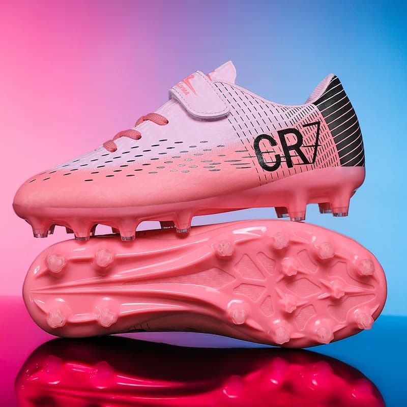Nuevas botas de fútbol para niños, zapatillas deportivas para exteriores, zapatos de fútbol para niños y niñas, botines de fútbol con gancho y