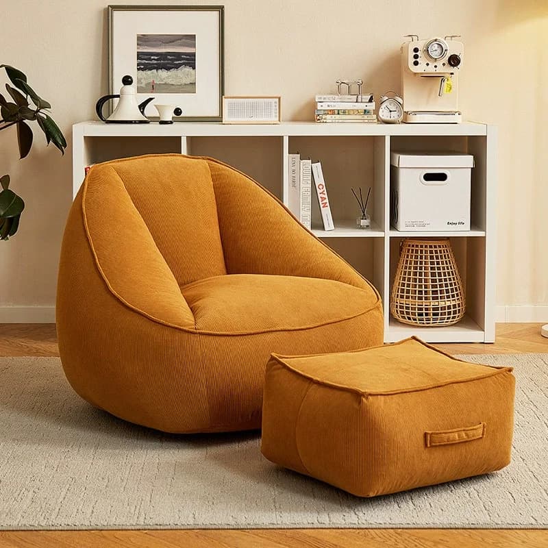 Puf perezoso de pana, cómodo sofá cama individual, Tatami, dormitorio, balcón, informal, ligero, pequeño sofá para sala de estar, novedad de 2024