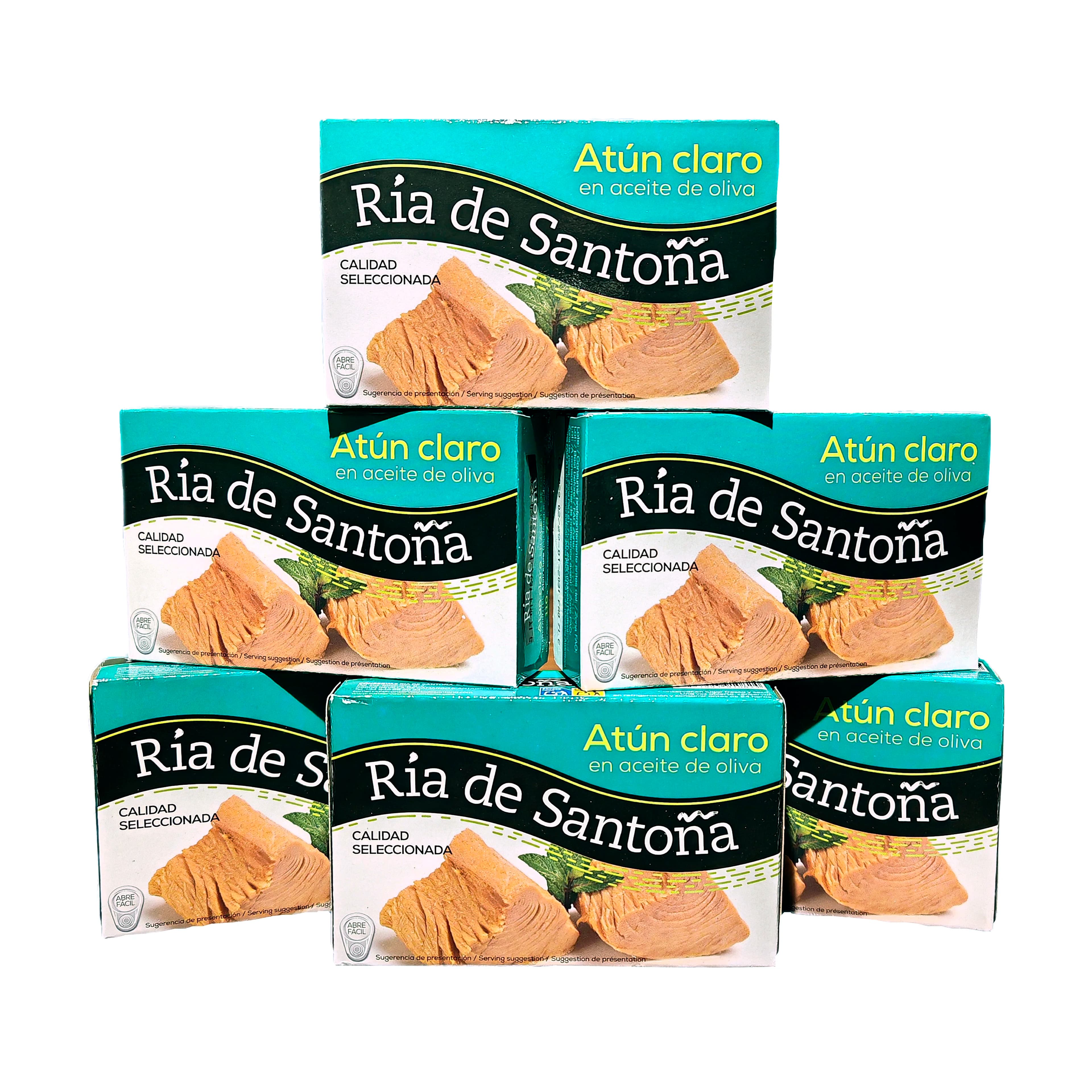 Atún claro en aceite de oliva pack 6 unidades. Ria de santoña