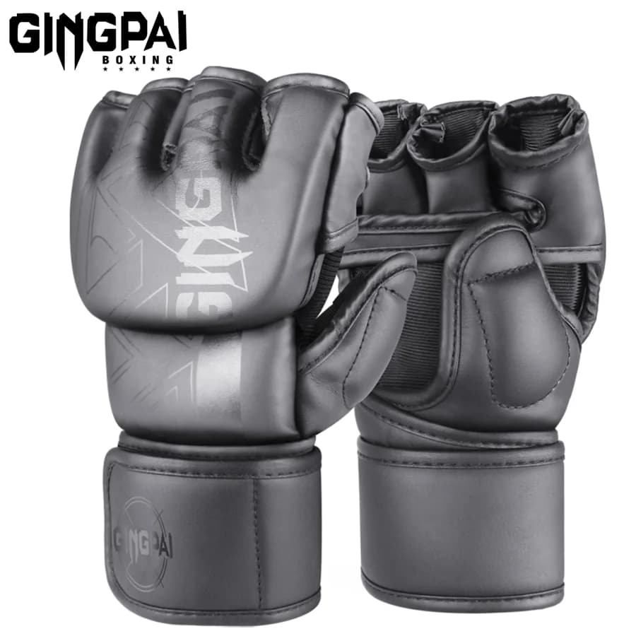 Guantes de boxeo, guantes de combate para hombres y mujeres, entrenamiento profesional MMA, guantes de boxeo de lucha de medio dedo, lucha libre Sanda