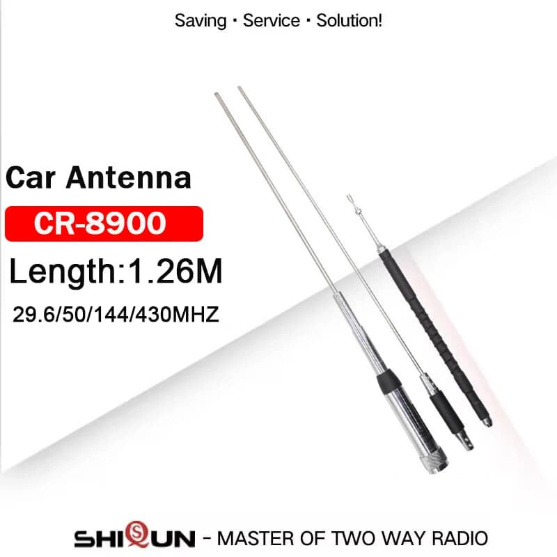 Antena de coche CR 8900 29,6/144/435MHz para TH-8600 Radio de coche móvil PL-259 CR-8900 antena de banda cuádruple para Radio de vehículo TYT