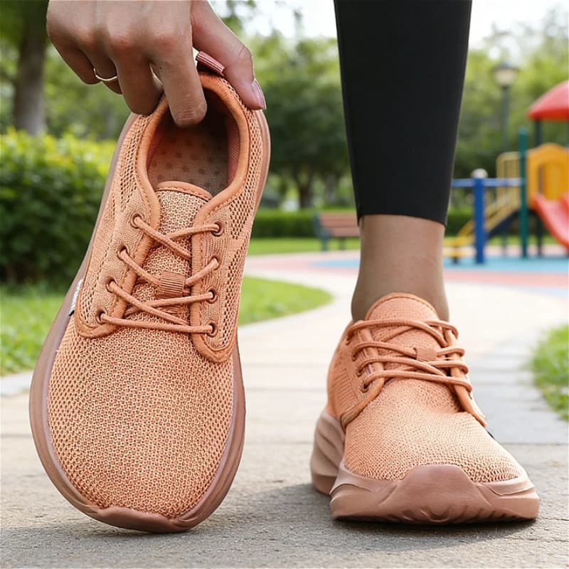 Zapatos Minimalistas de Punta Ancha Estilo Pareja, Color Caqui, Malla Transpirable, Zapatos Casuales con Cordones para Caminar, para Hombre y Mujer,