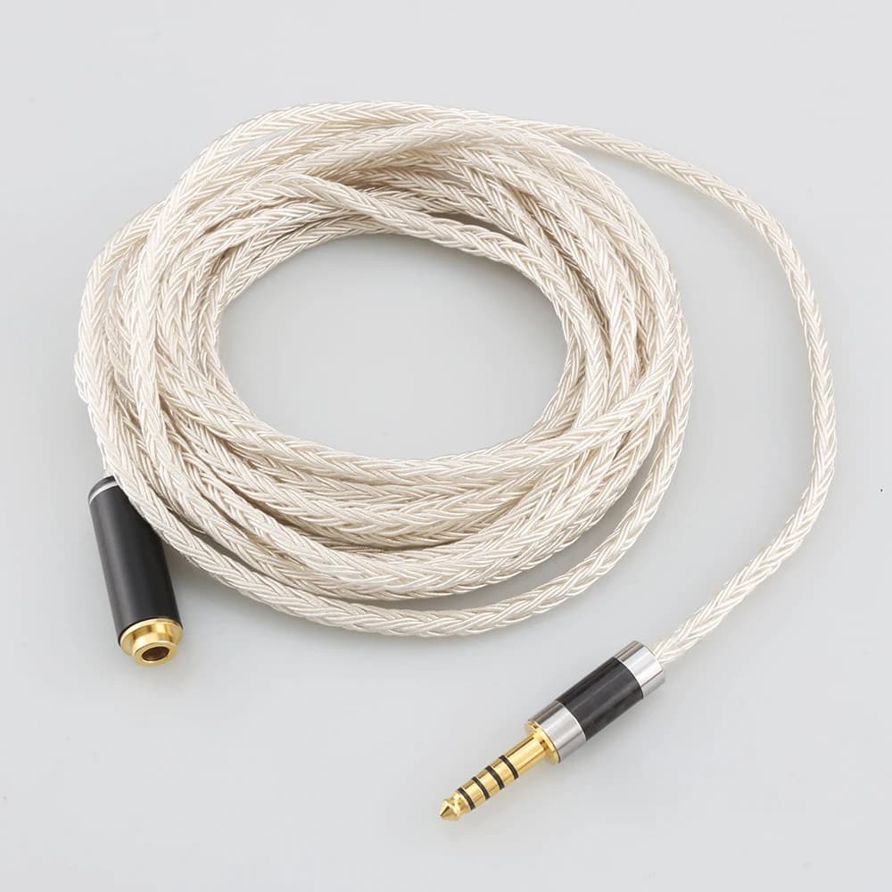 Cable de extensión de auriculares Chapado en plata OCC de 16 núcleos para xlr 2,5mm 3,5mm 6,5mm 4,4mm macho a 4,4mm hembra
