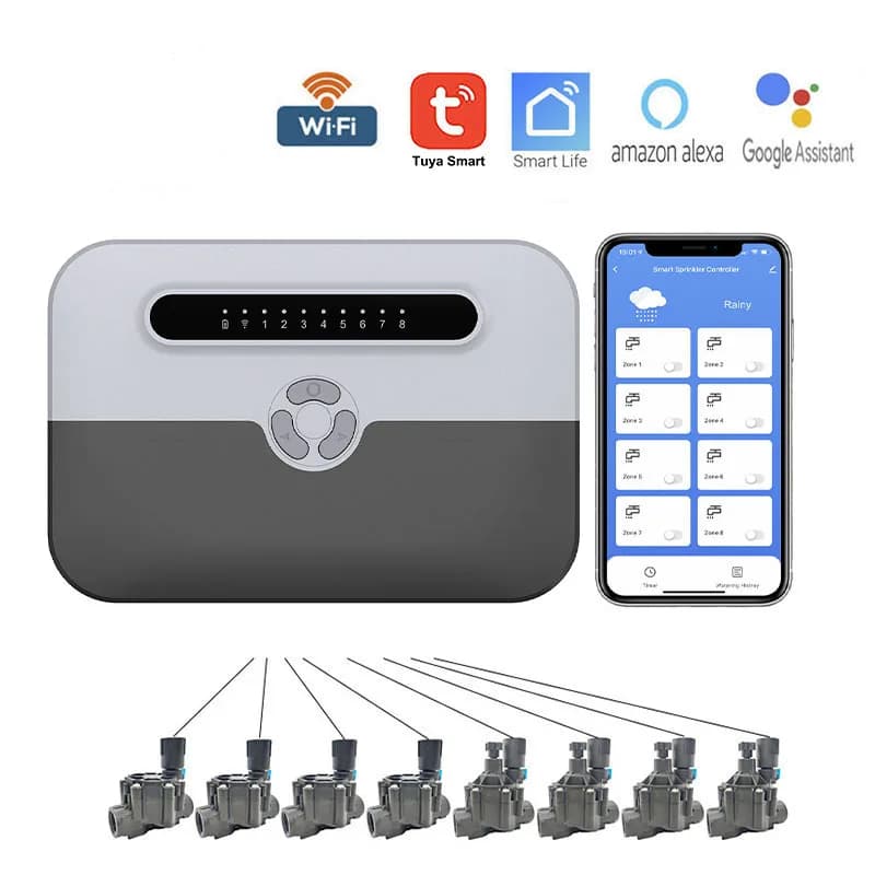 TINO WiFi inteligente controlador de aspersor de 8 zonas sistema de riego de jardín programador hogar Tuya vida inteligente temporizador de riego por