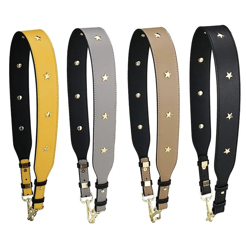 Correa ajustable para bolso de 4CM de ancho, bolso de mano de cuero para mujer, asa con remache de estrella, bolso corto a la moda, correa cruzada