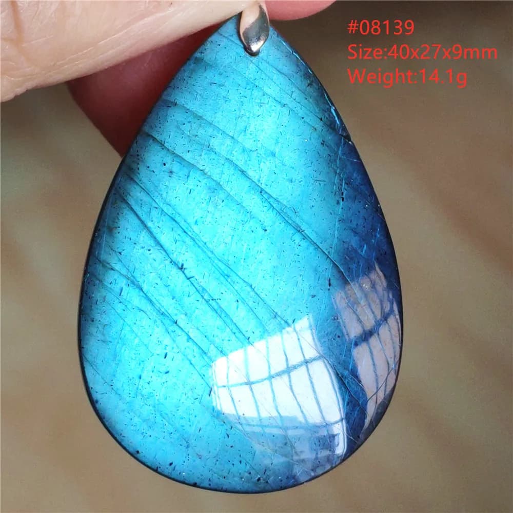 Colgante de Labradorita Azul Natural, Joyería con Cuentas en Forma de Gota de Agua, Colgante de Labradorita Brillante, Collar para Mujer y Hombre,