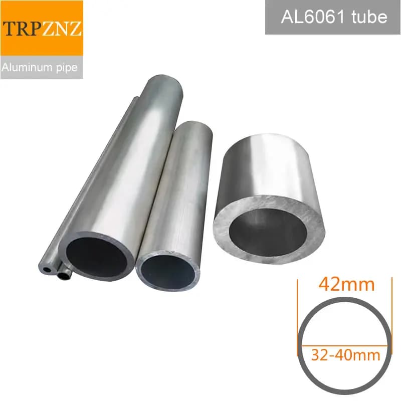 Tubo redondo de aluminio 6061 T6 6063 T5 diámetro exterior 42mm interior 18-40mm pared 1mm-5mm tubo de aluminio recto duro pared delgada y gruesa