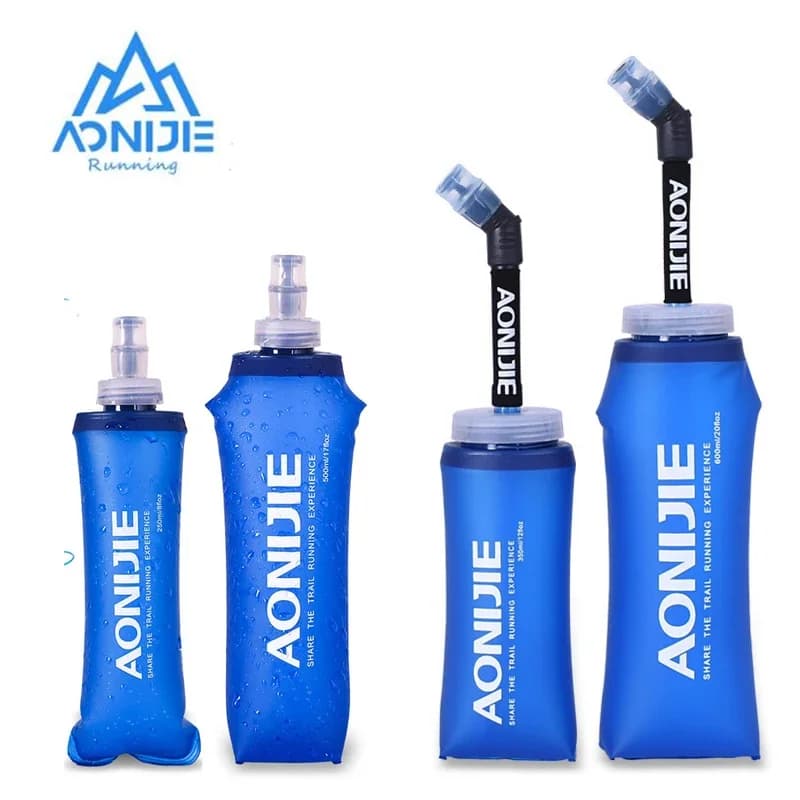 AONIJIE 250ML 600ML matraz blando de silicona plegable botella de agua para deportes al aire libre viajar correr hervidor bolsa de hidratación
