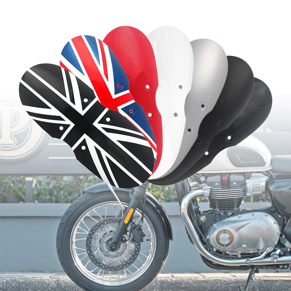 Guardabarros delantero corto para motocicleta, cubierta de carenado contra salpicaduras, Bobber negro/rojo para Bonneville T100