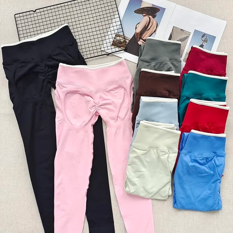 Pantalones de yoga Peach Butt, pantalones deportivos de cintura alta para levantamiento de glúteos para mujer, mallas ajustadas altamente elásticas