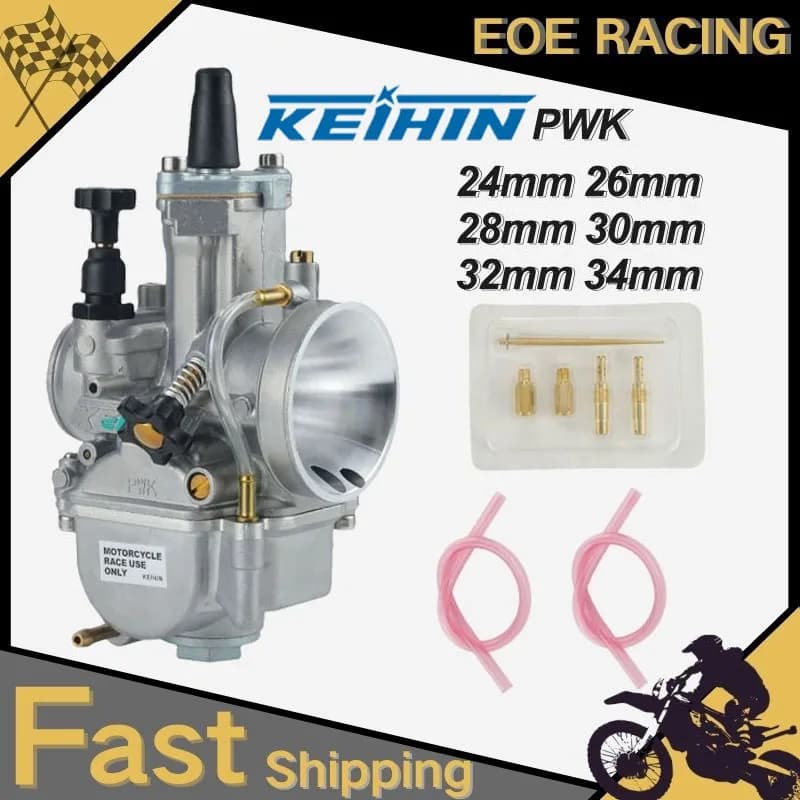 Para KOsO OKO 24 26 28 30 3234mm cuenco azul 2T 4T Universal ScooterATV Dirt Bike KElHIN PWK carburador de carreras con juego FreeJet