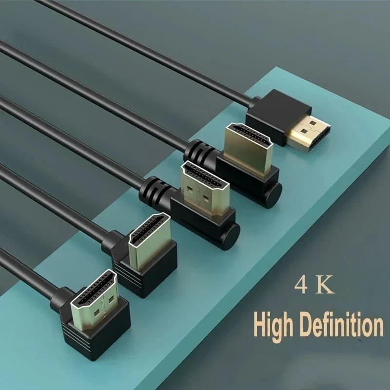 Cable HDMI 2.0 de 90 grados: grafeno mejorado para instalaciones que ahorran espacio |   Cable auxiliar 4K, 3D y alta velocidad de actualización
