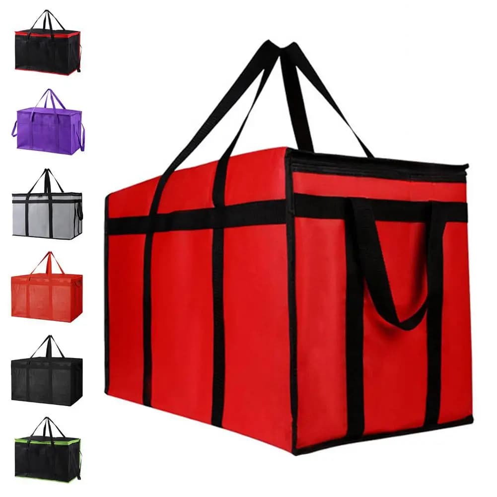Bolsa Térmica Plegable Reutilizable Grande XXXL de 58*35*38cm, Bolsa para Llevar Pizza, Bolsa Térmica, Mantiene la Comida Caliente o Fría