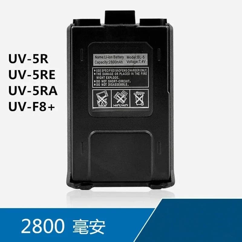 Compatible con Baofeng UV-5R 2800mAh 7,4 V baterías recargables de litio UV5R accesorios de Radio UV 5R Walkie Talkie batería BL-5