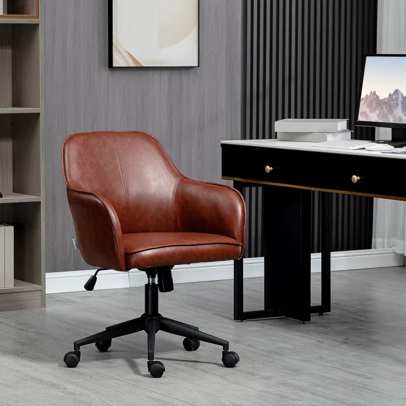 Silla de oficina práctica, silla de tocador y silla de barbero. Esta silla giratoria cuenta con una base metálica robusta para una excelente