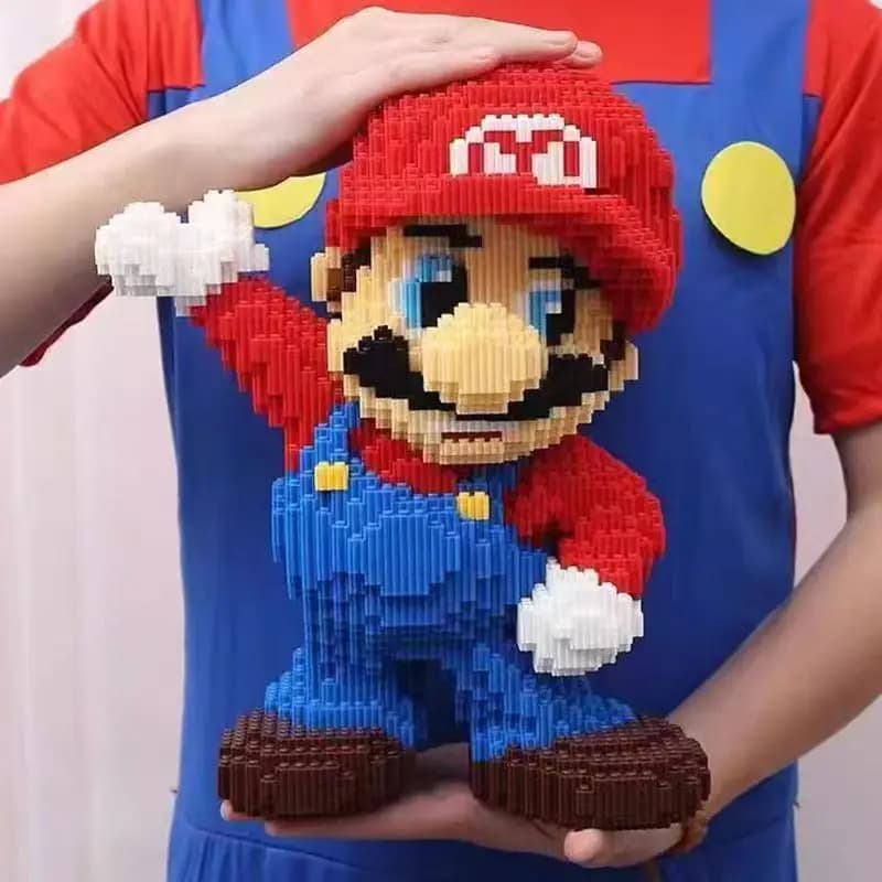 Super Mario-rompecabezas de bloques grandes para niños, juguete de ensamblaje, rompecabezas 3D, regalo de cumpleaños, decoración de escritorio