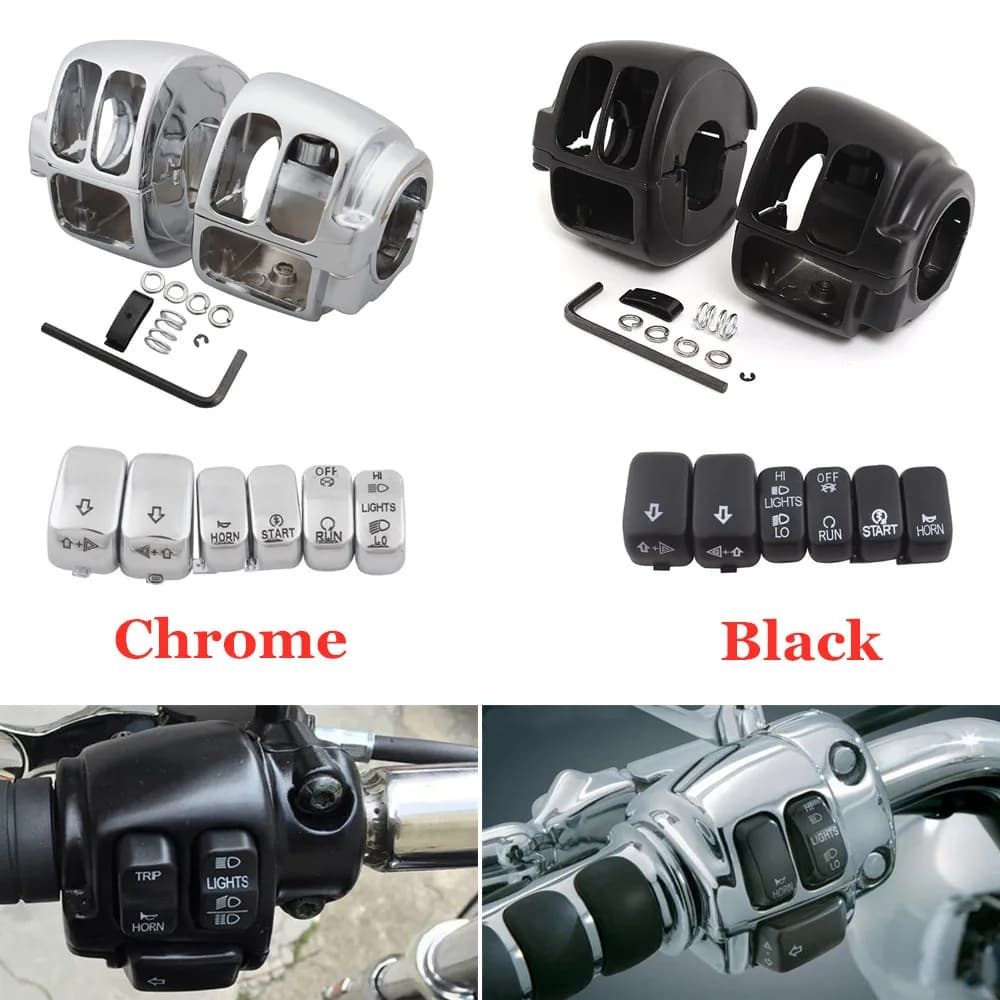 Accesorios de motocicleta, cubierta de carcasa de interruptor de Control de manillar, tapas de botón de interruptor para Harley Sportster Dyna