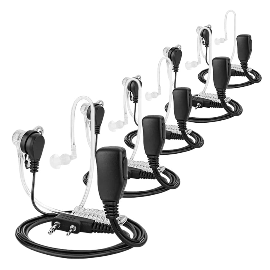 Auriculares para transceptor Walkie Talkie, tubo de aire, PTT, Radio de 2 pines, Para Kenwood Baofeng UV 5R