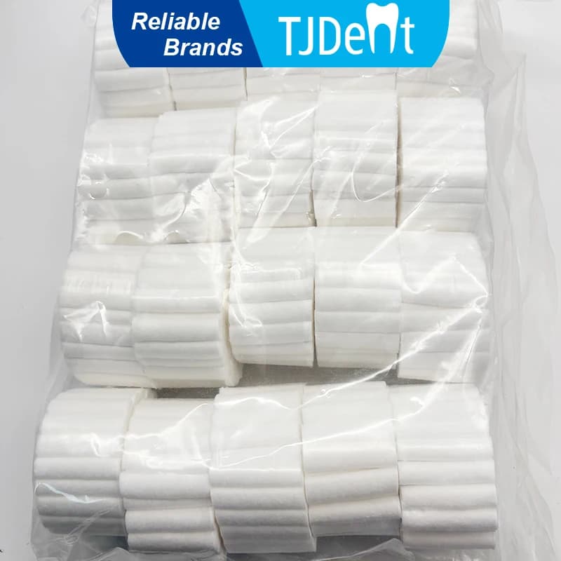 TJDent 1000 Uds. Rollos de algodón médicos dentales, rollo de algodón desechable con gemas para dientes, consumibles para limpieza de laboratorio y