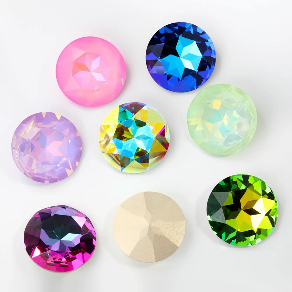 35mm 1201 piedras redondas de lujo brillo DIY piezas artesanales Pointback diamantes de imitación de cristal para coser collar colgante Strass de
