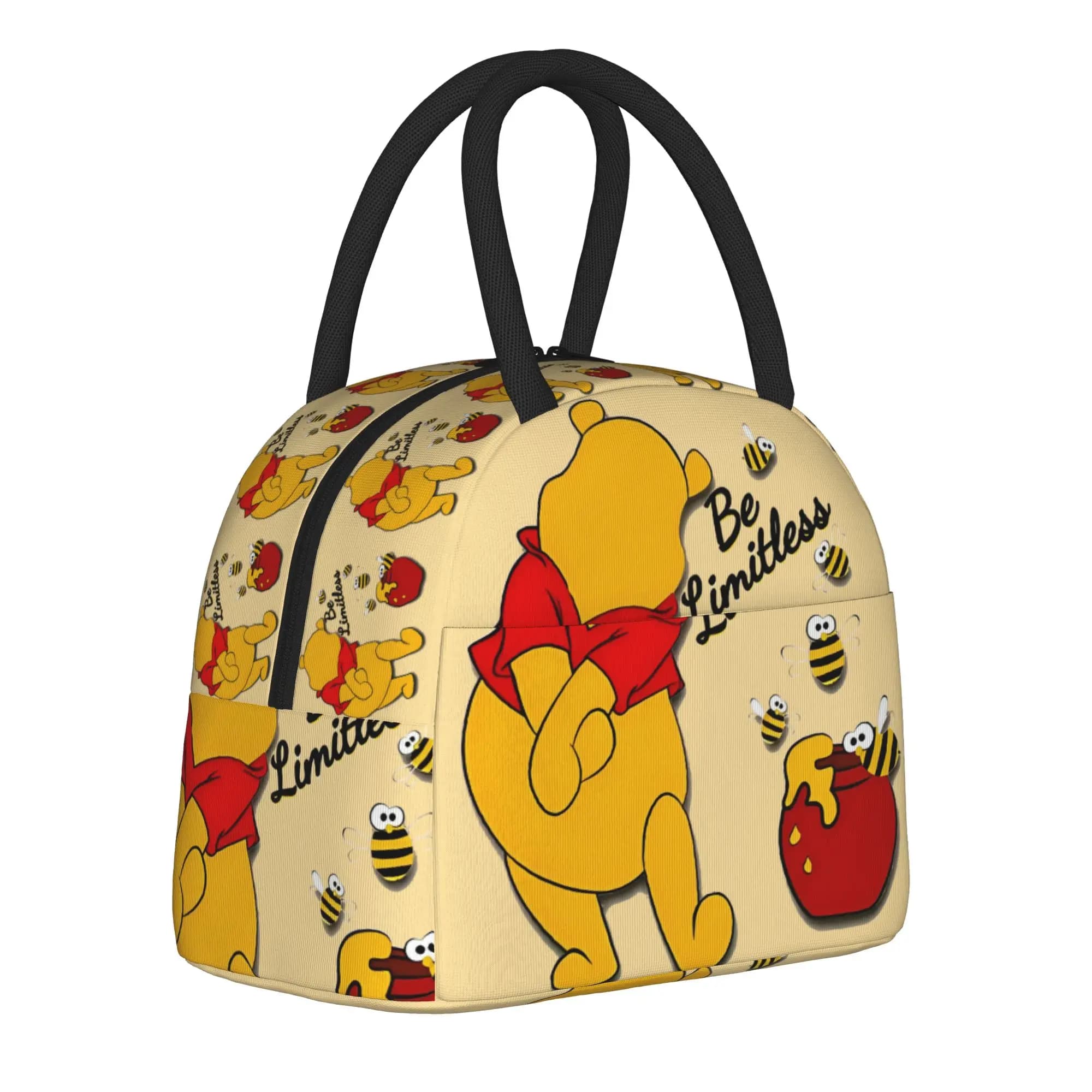 Bolsas de almuerzo aisladas con diseño de oso de peluche, grandes, reutilizables, con diseño de Winnie The Pooh, para el trabajo y actividades al