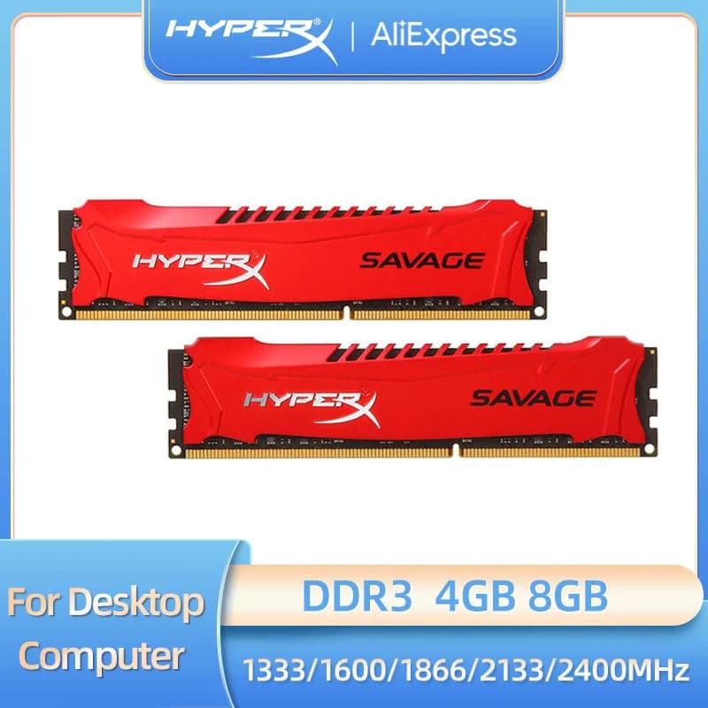 HyperX Savage Memoria RAM DDR3 4G 8G 1333MHz 1600MHz 1866MHz 2133MHz 2400MHz 1,5V PC3-10600 12800 14900 240Pin DIMM para escritorio