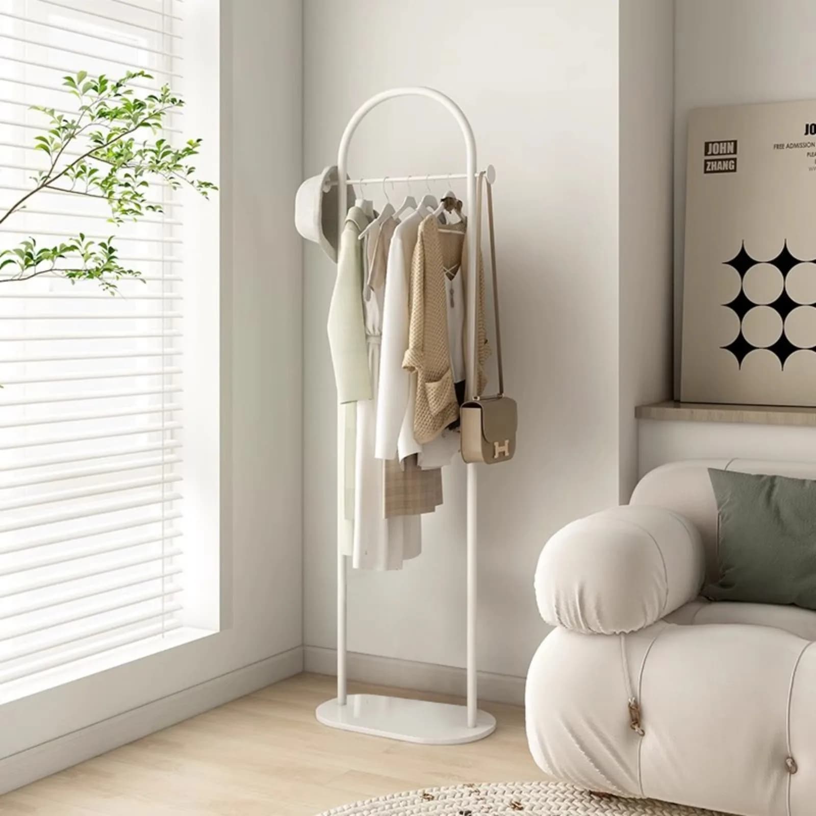 Perchero de Pie para Dormitorio, Ahorro de Espacio, Perchero Moderno y Sencillo para Sala de Estar, Perchero Interior para Abrigos