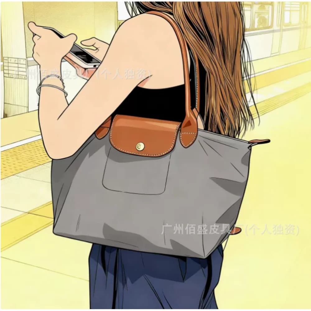 Nuevo Bolso Tote Grande Tipo Dumpling de Nylon Impermeable de Gran Capacidad para Viajes, Bolso de Hombro Individual con Asa Larga Cruzada Diagonal