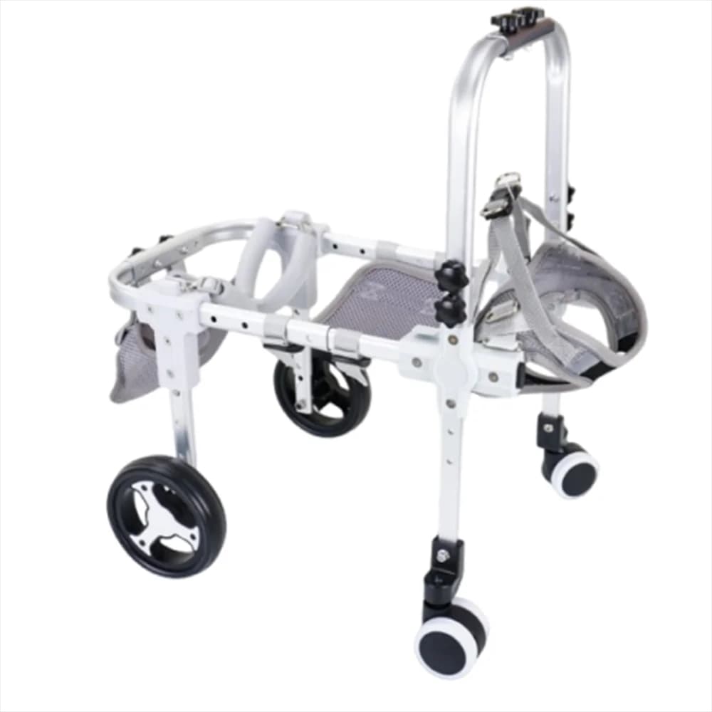 Carrito de Movilidad Ligero de Aluminio para Mascotas, Silla de Ruedas Ajustable y Desmontable para Perros, Rehabilitación y Entrenamiento, Movilidad