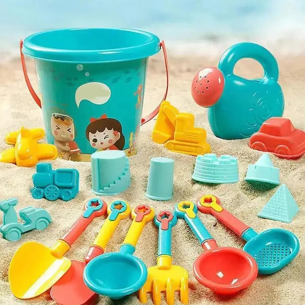 Juego de juguetes de arena para playa para niños, plástico duradero, juego de playa y piscina de verano, herramientas de juego de arena al aire