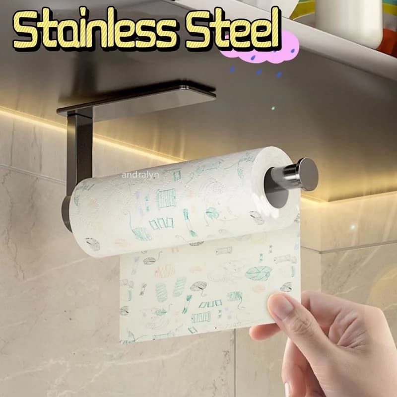 Soporte adhesivo para papel higiénico, soporte de pared para baño, cocina, soporte de almacenamiento de toallas plateado, dorado y negro, estante
