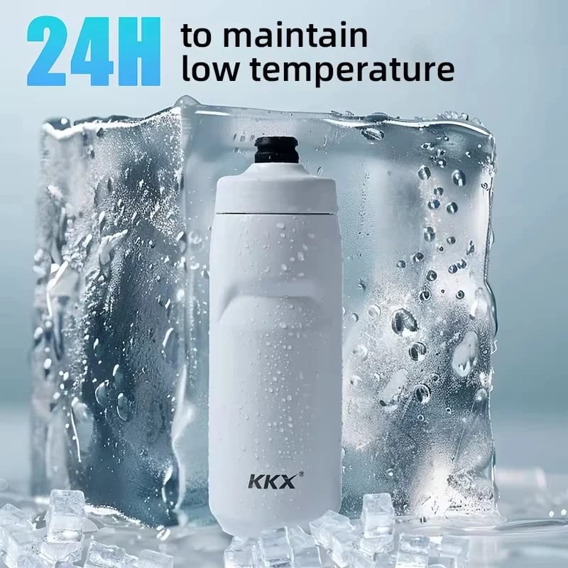 KKX-botella de agua para ciclismo con aislamiento cálido, 6 capas, 550ML, portátil, para bicicleta de montaña y carretera, accesorios para botella
