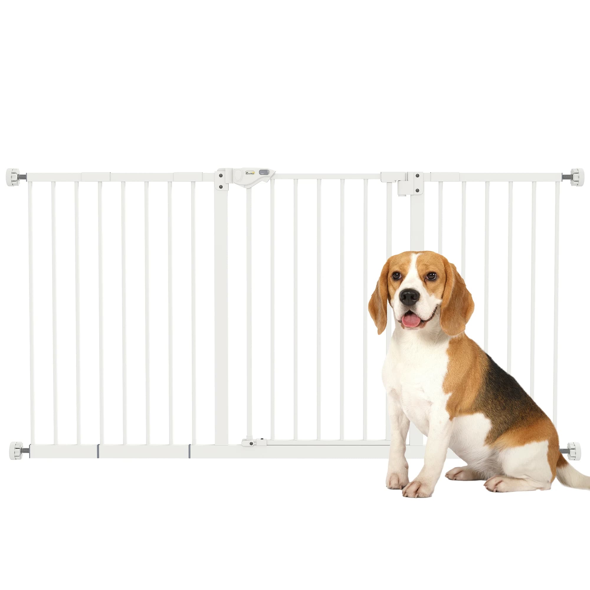 PawHut Barrera de Seguridad Extensible para Puertas 74-147,5x76,2 cm
