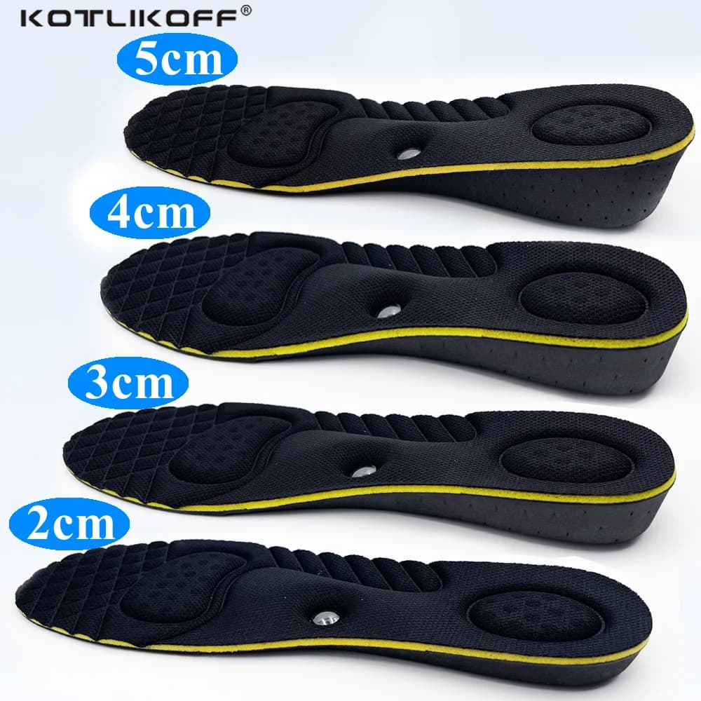 Plantillas para aumentar la altura, cojines de 2-5cm, masaje magnético, elevación de altura Invisible, zapatos de corte ajustable, almohadillas de