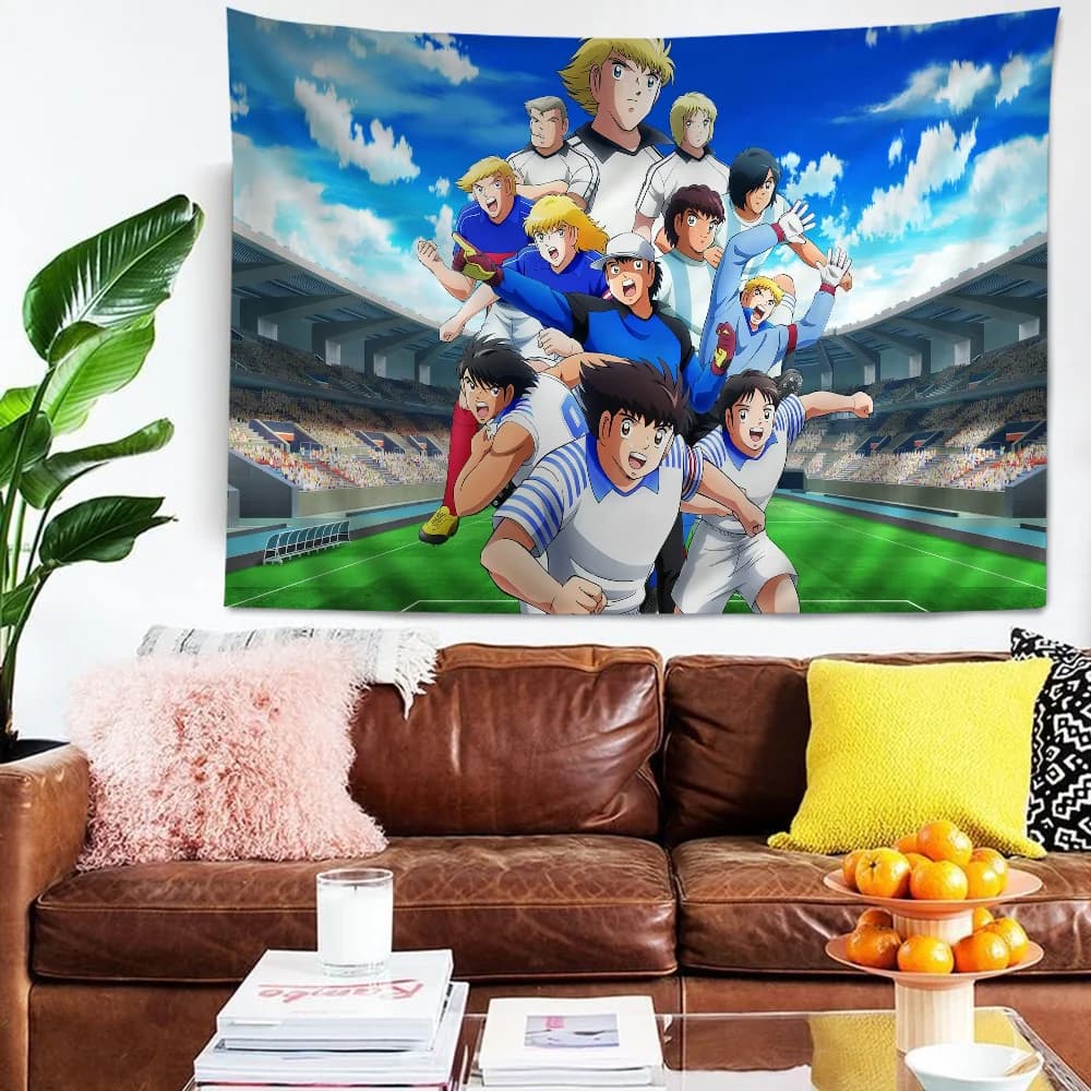 Fondo con tema de capitán Tsubasa de dibujos animados, tela para fiesta de feliz cumpleaños, suministros para Baby Shower, decoración, pancarta,