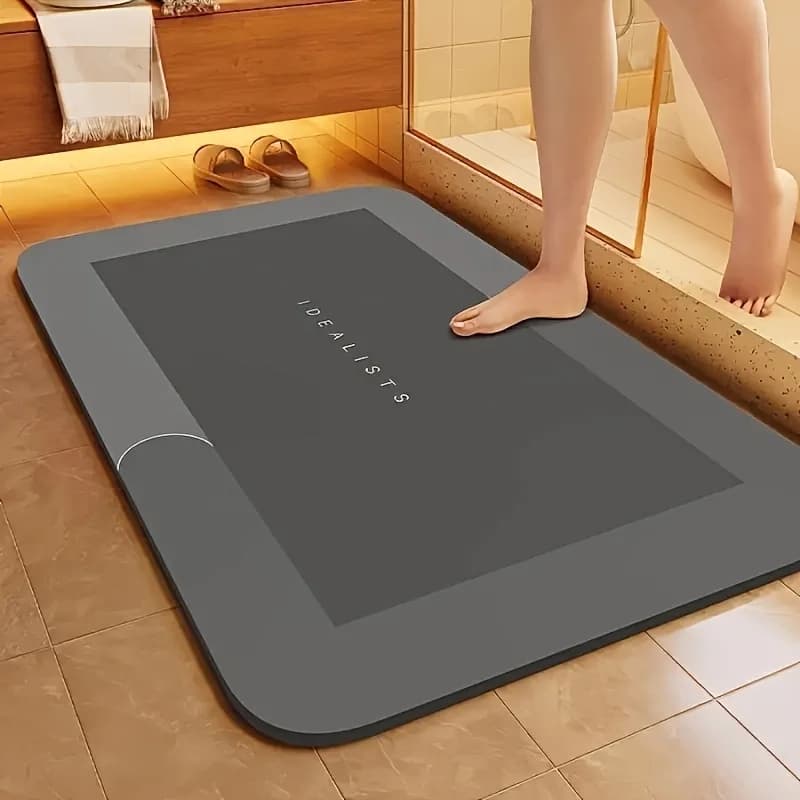 Alfombra de baño de tierra de diatomeas, súper absorbente, antideslizante, de secado rápido, suave, para baño, ducha, lavandería, dormitorio,
