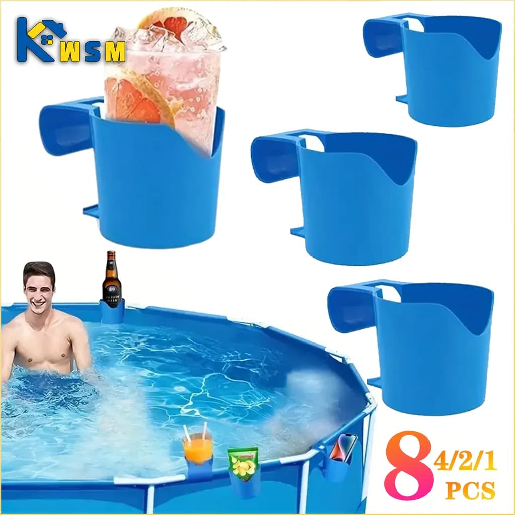 Portavasos resistente junto a la piscina, organizador colgante sin taladro con agarre fuerte para bañera de hidromasaje, accesorios para piscina,
