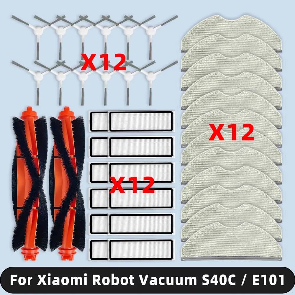 Compatible con ( Xiaomi Robot Vacuum S40C / E101 ) Kits de accesorios de repuesto Cepillo Lateral principal filtro HEPA paño de mopa