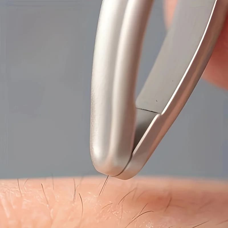Pinzas de cabeza redonda de primera calidad para depilación de cejas y faciales, Clips sin costuras, Clip de barba de precisión para cabello corto