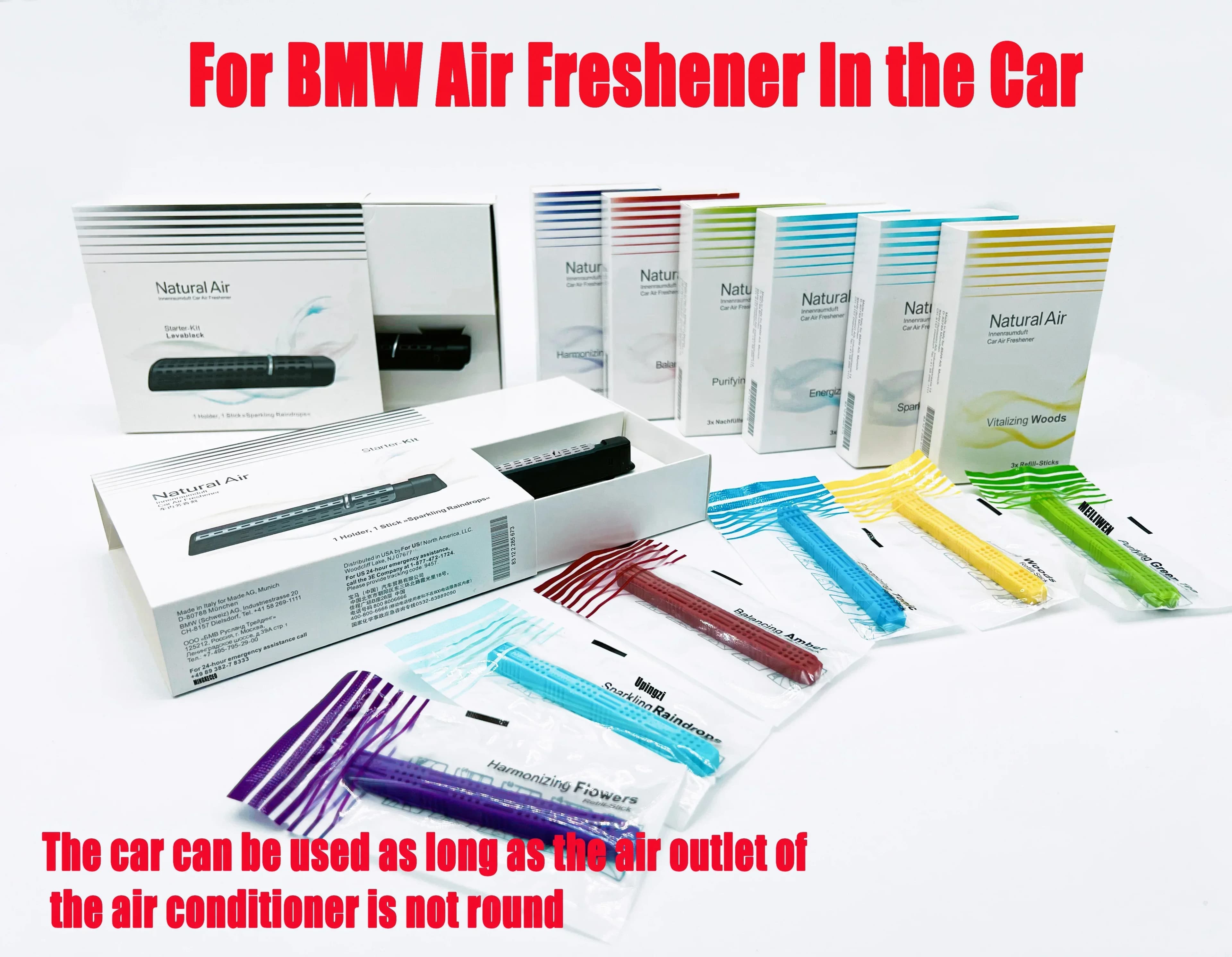 Ambientador de aire para coche BMW Perfume 6 olor salida de aire Original Clip de aromaterapia accesorios de Interior de coche Perfume sólido