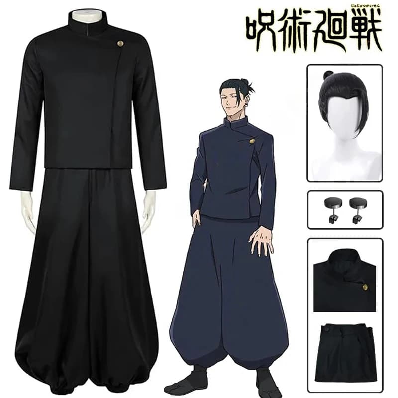 Disfraz de Gojo Satoru, uniforme para hombre, traje de Cosplay de Jujutsu Kaisen y gafas de sol, uniforme de Cosplay de Geto Suguru