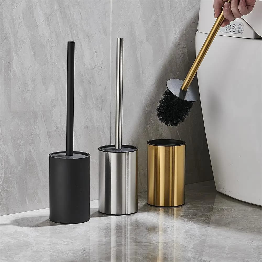 Acero inoxidable  Baño  Portaescobillas  Accesorios  Negro  Escobilla de baño  Montado en la pared  Cepillo Limpiador WC  Herramientas de limpieza