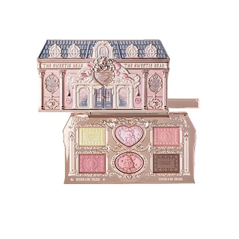 Flower Knows SWEETIE BEAR Paleta de maquillaje de ojos altamente pigmentada Sombras de ojos Kit de regalo de cosméticos con acabado brillante mate de