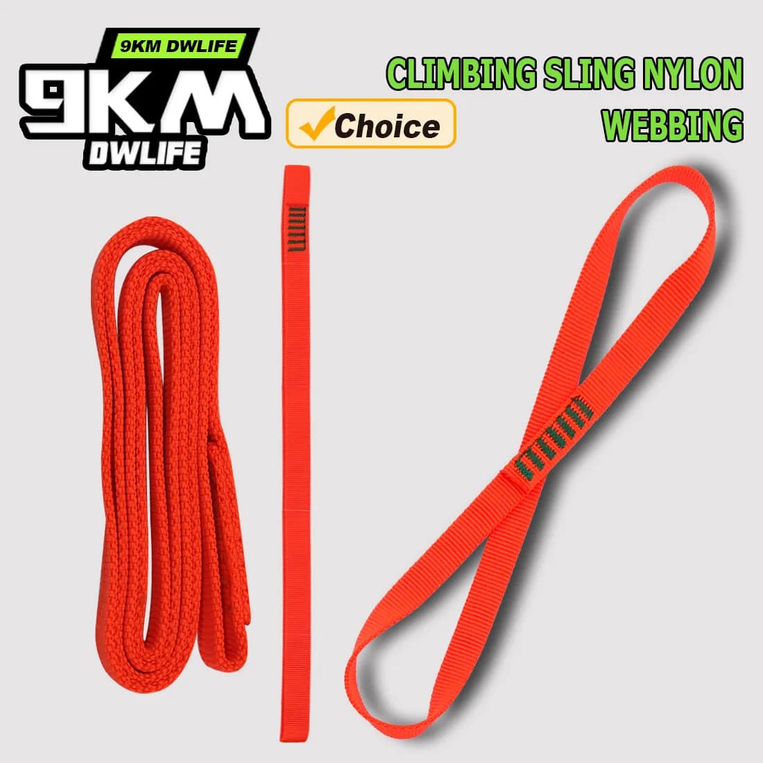 Camino de escalada de nailon de 9KM, 1-3 uds., 16mm, 22KN, fuerza para balancín, escalada, rappel, montañismo, anclaje, certificado UIAA