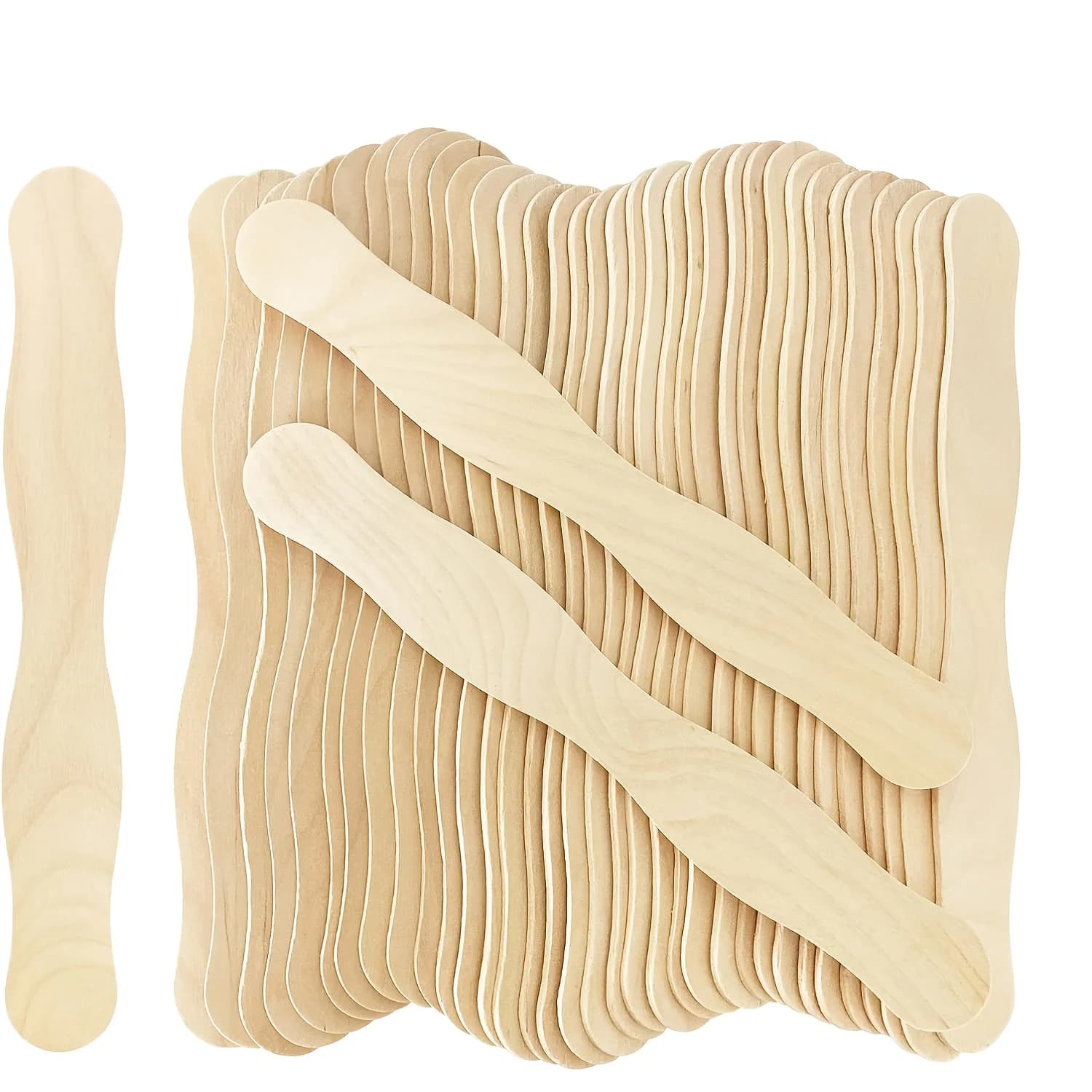 100 Uds. Asas de abanico de madera de 20cm/8 pulgadas, palos artesanales gigantes para proyectos de boda o artesanías de mezcla de pintura, proyectos
